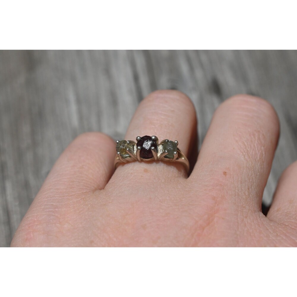 Montana sapphire ring, Alaskan Garnet, alternative engagement rings size 5 6 7 8